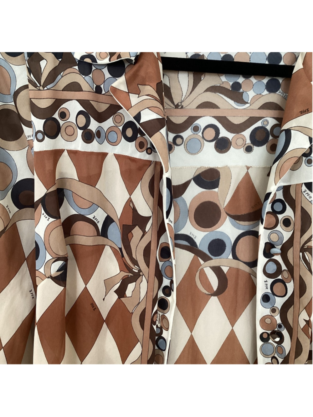 Emilio Pucci 1960s Harlequin & Circle Pattern Bed Jacket Robe Duster Sz S/M. - Picture 4 of 8